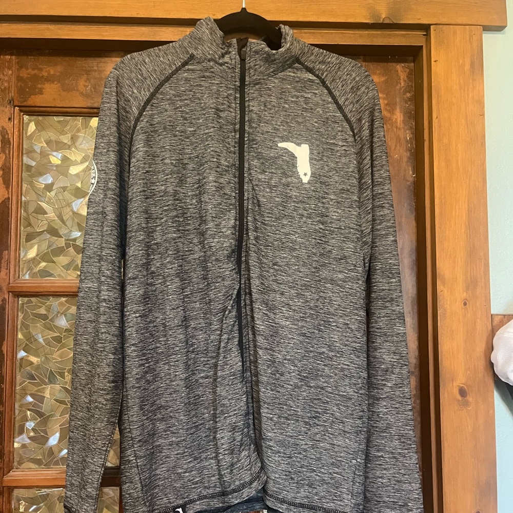 Gray Full-Zip Jacket with Logo